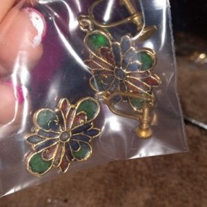 Vintage staind glass earrings